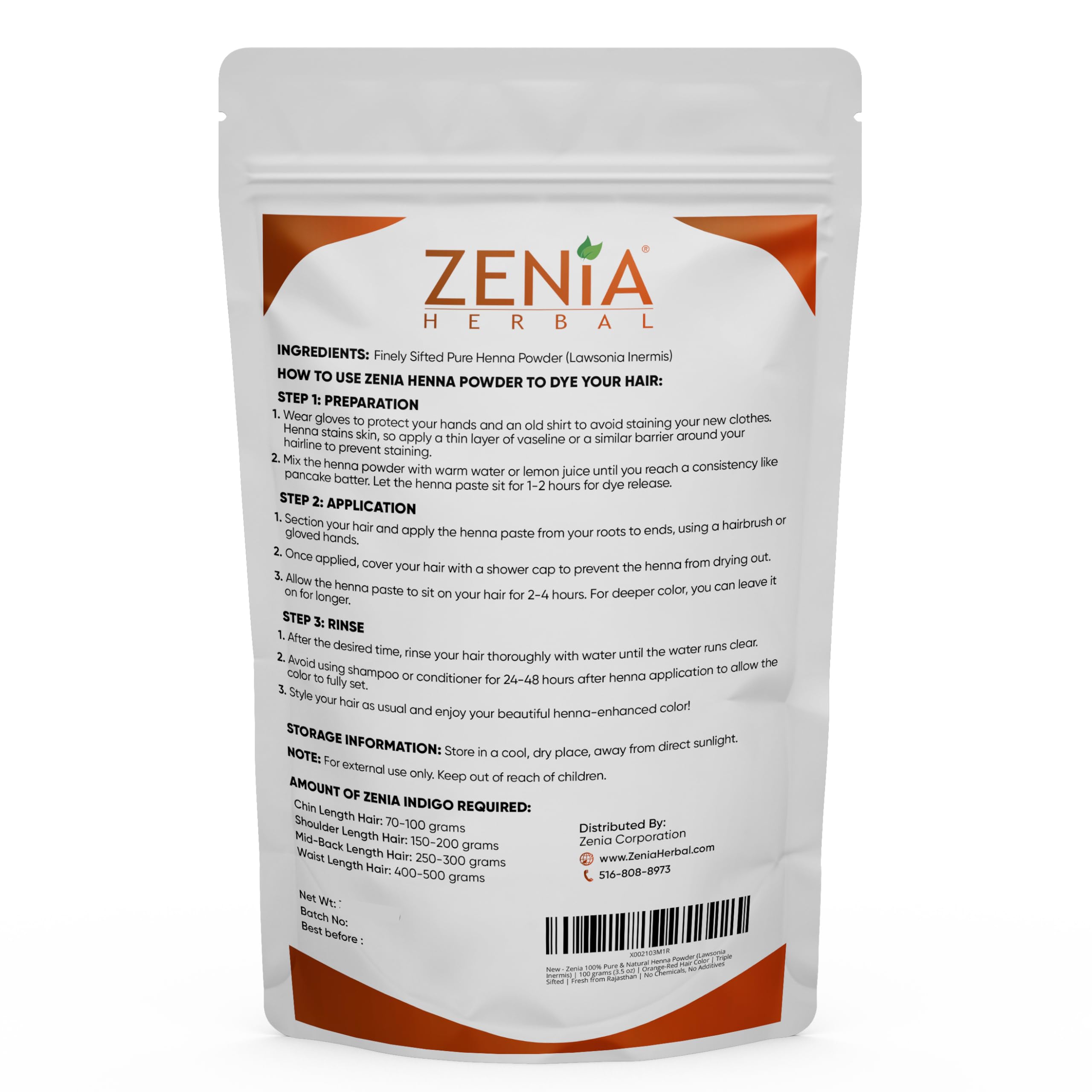 Zenia henna powder mix bowl highlights smooth, clump-free preparation for even application.