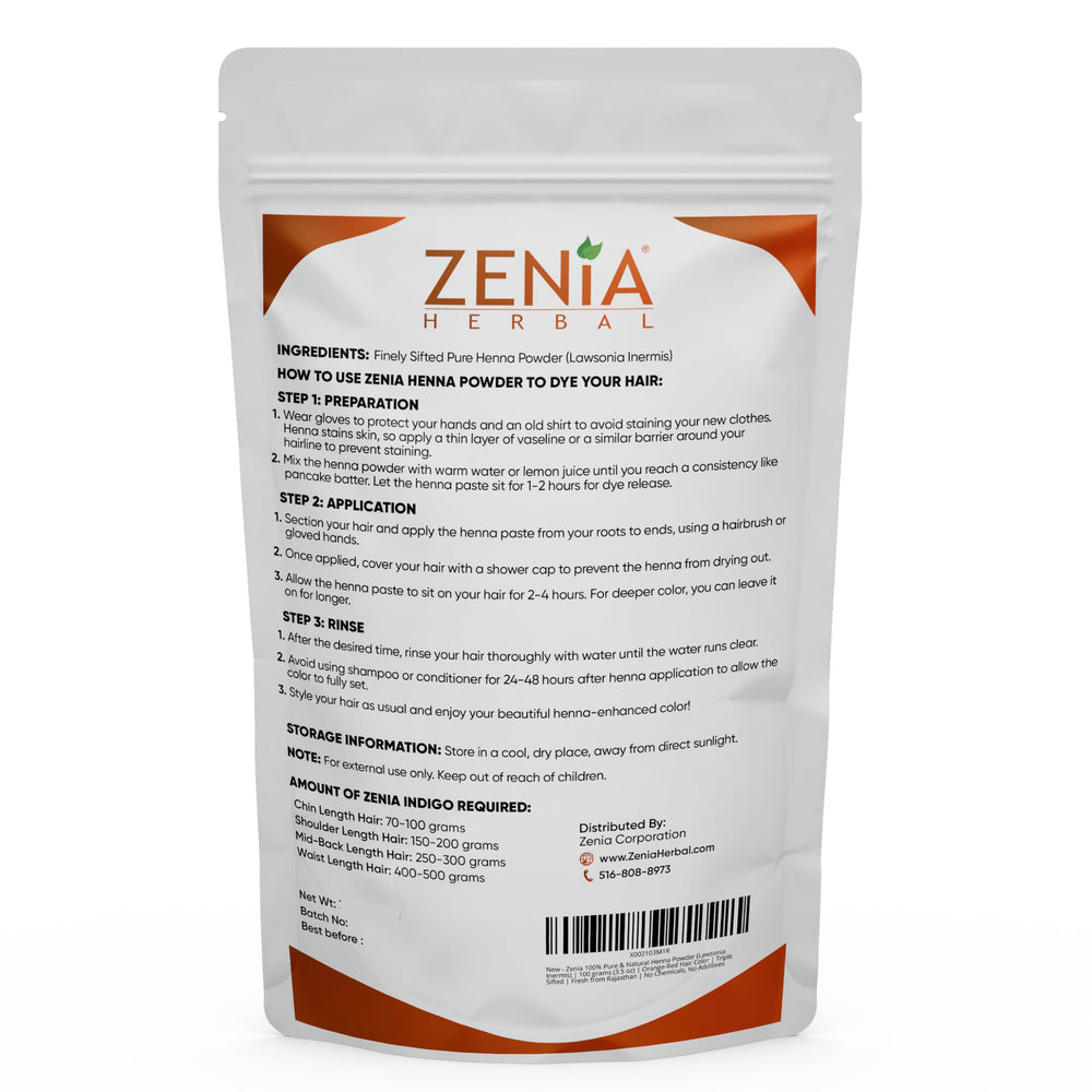 Zenia henna powder mix bowl highlights smooth, clump-free preparation for even application.