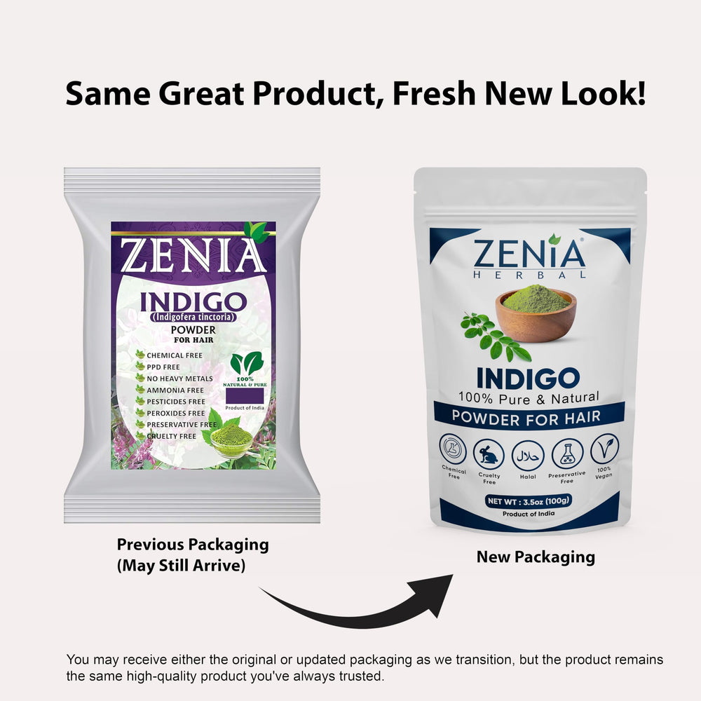 Zenia Indigo powder texture close-up, ideal for preparing a smooth dye paste