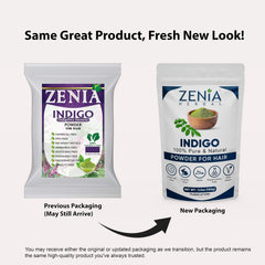 Zenia Indigo powder texture close-up, ideal for preparing a smooth dye paste