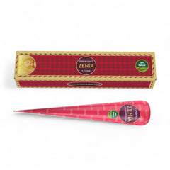 Zenia tattoo paste cone reddish brown closeup showing natural skin color