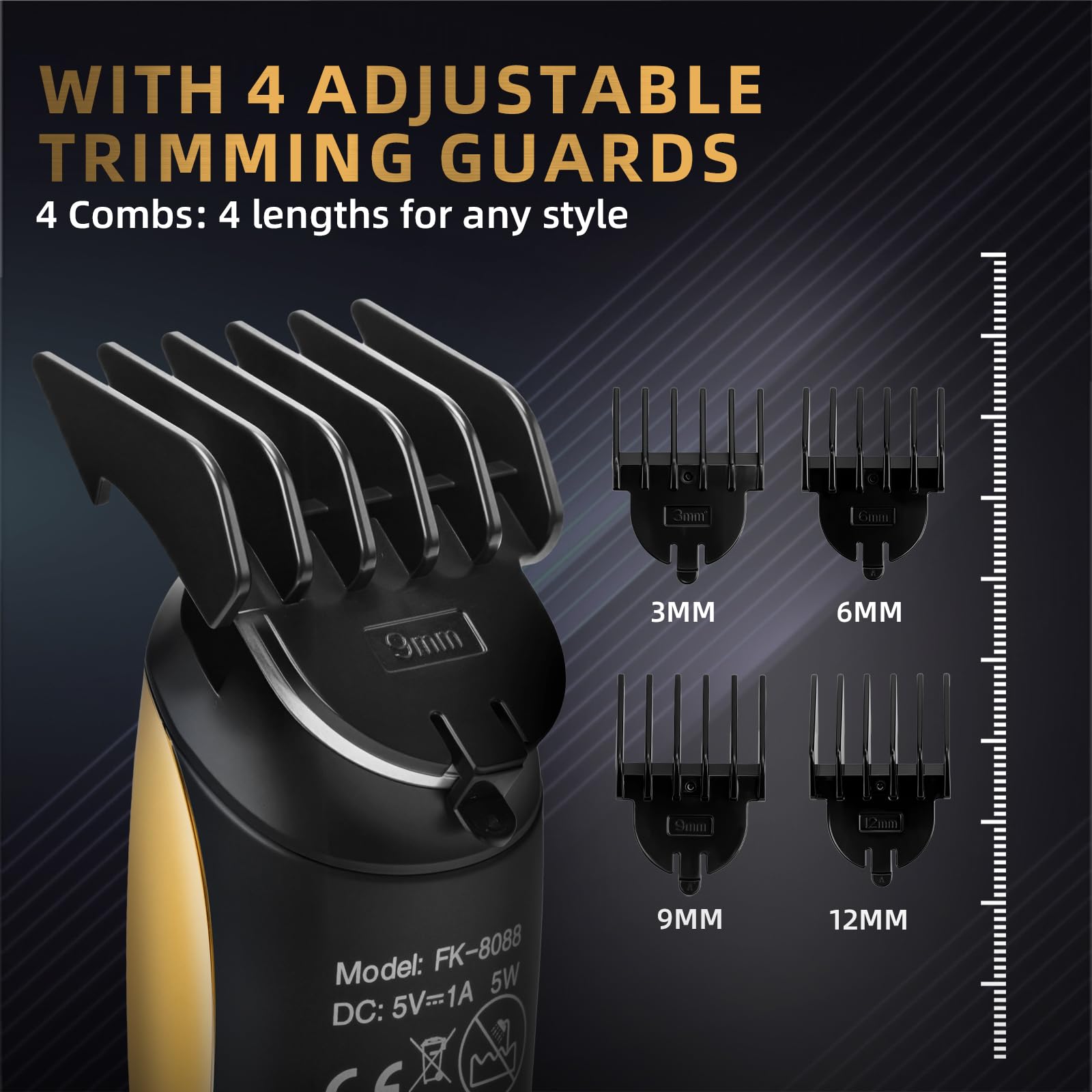 ZENLICO beard trimmer attachments four combs in view enabling versatile styling