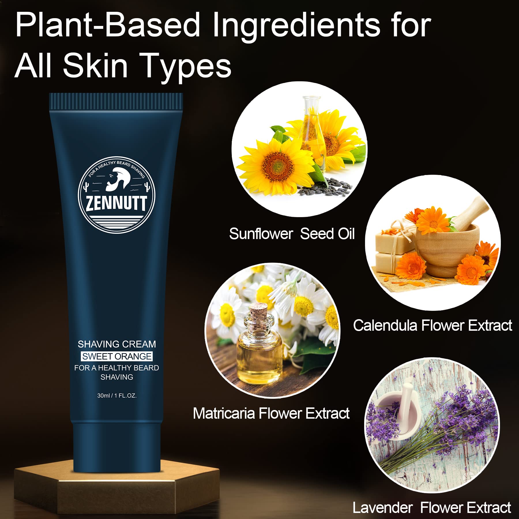 ZENNUTT shaving cream with jojoba and aloe for soothing hydration.