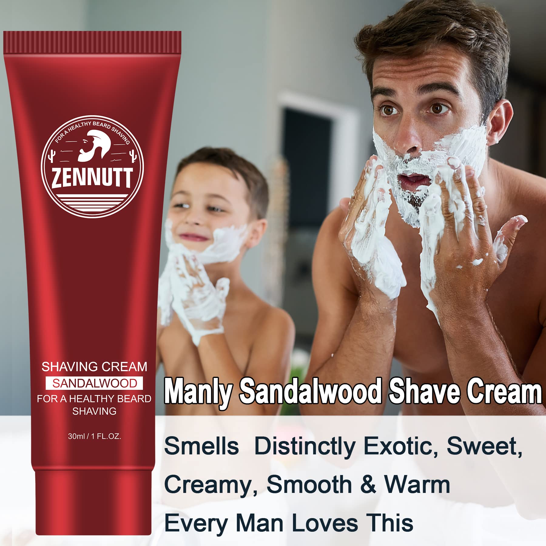 ZENNUTT travel-size shaving cream pack ready for on-the-road grooming.