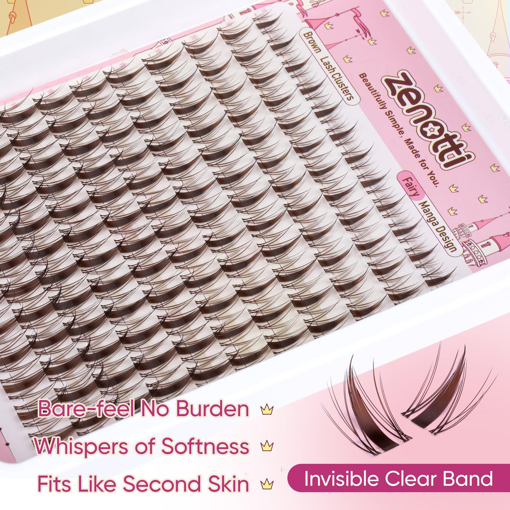 Zenotti brown lash clusters cosplay-ready lashes for creative looks