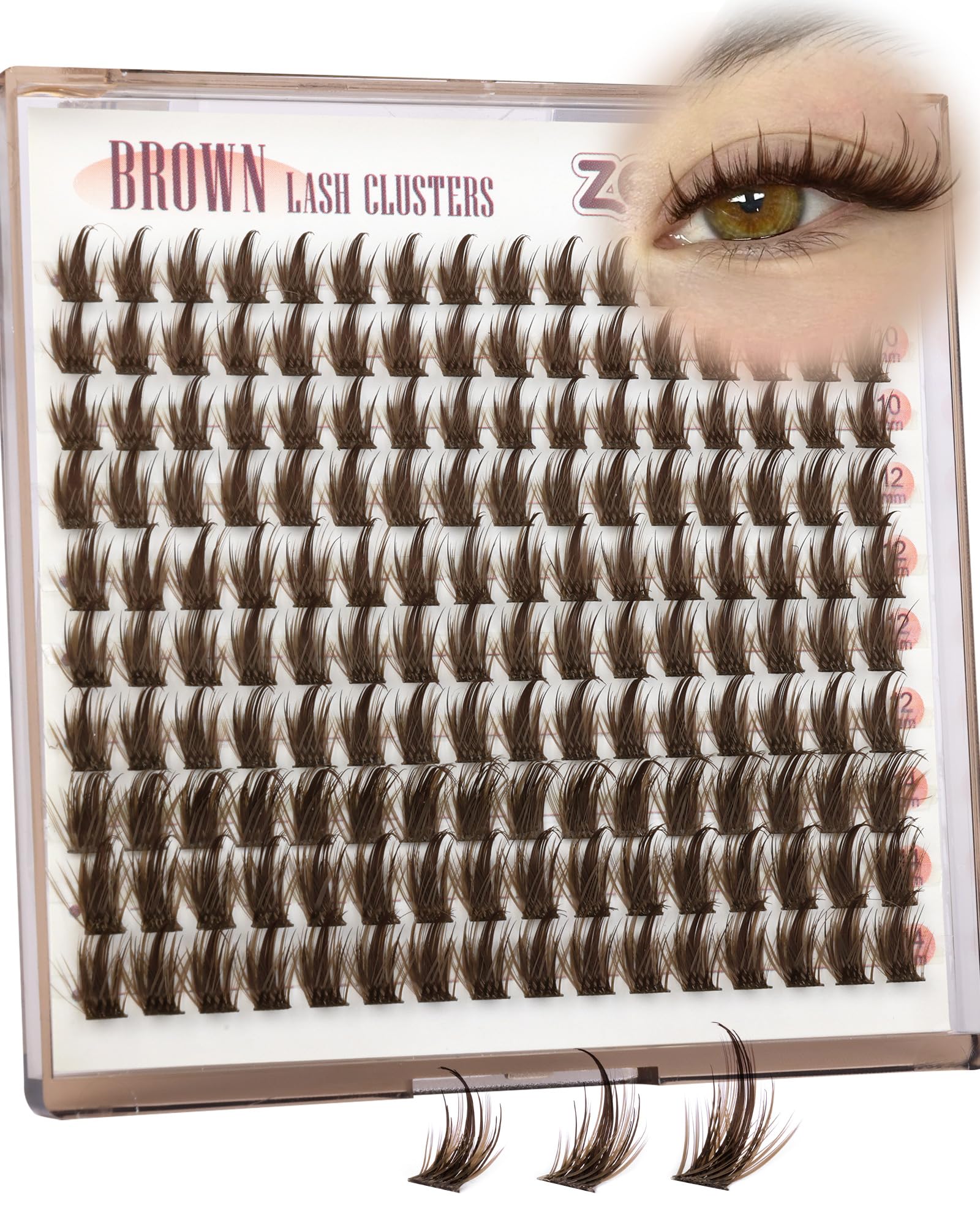 Zenotti Brown Manga Lashes 10-14mm for natural sun-kissed look.
