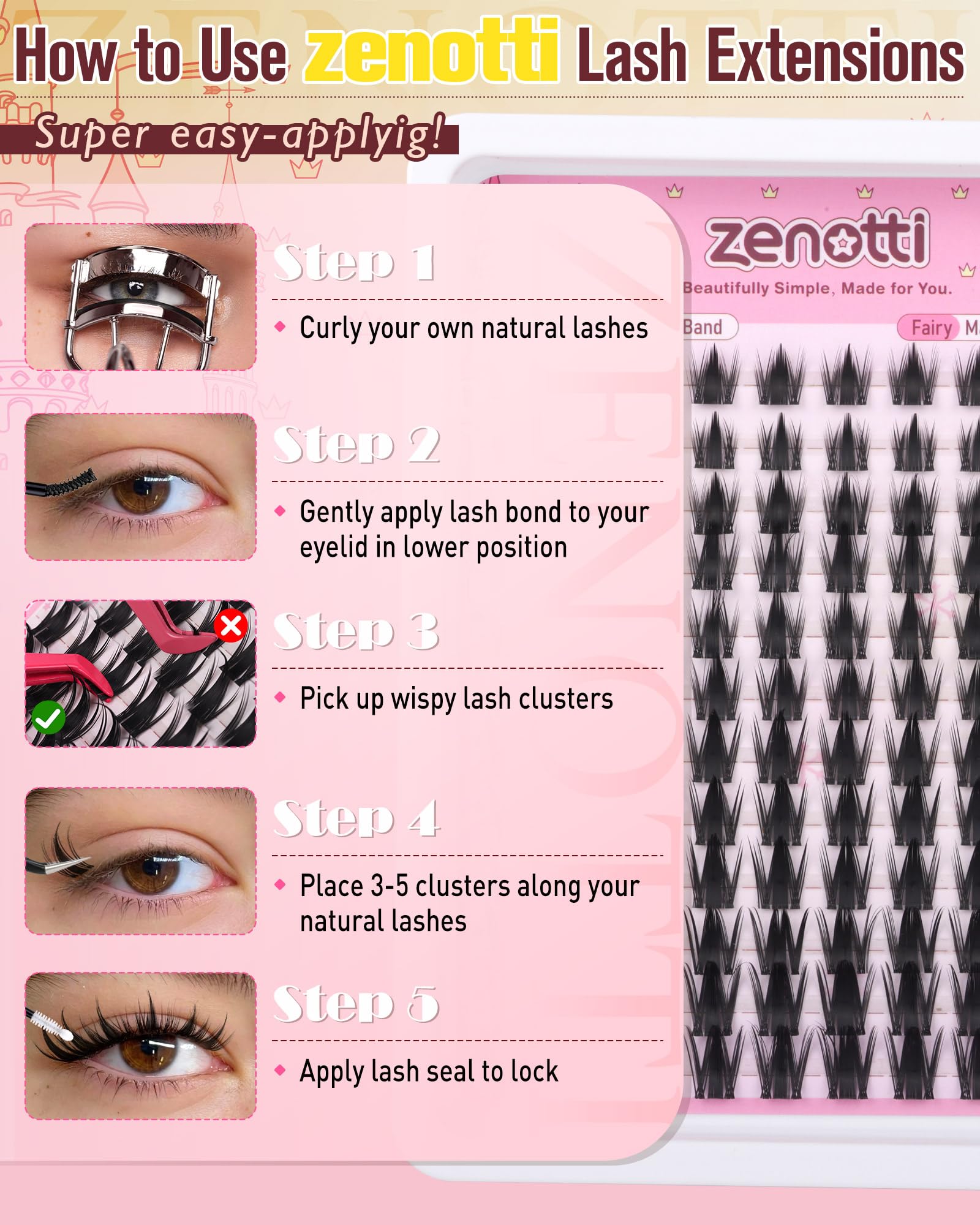 Zenotti DIY-friendly lash extensions let you create salon-quality results at home.