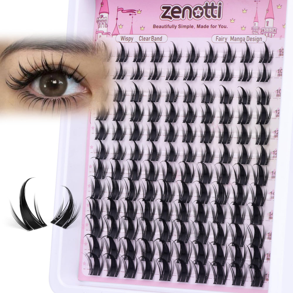 Zenotti manga lash clusters with spikes for dramatic anime-inspired eyes.