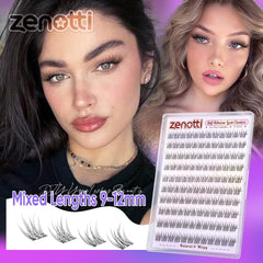 Zenotti pre-glued lashes four lengths for customizable eye shapes and quick styling.