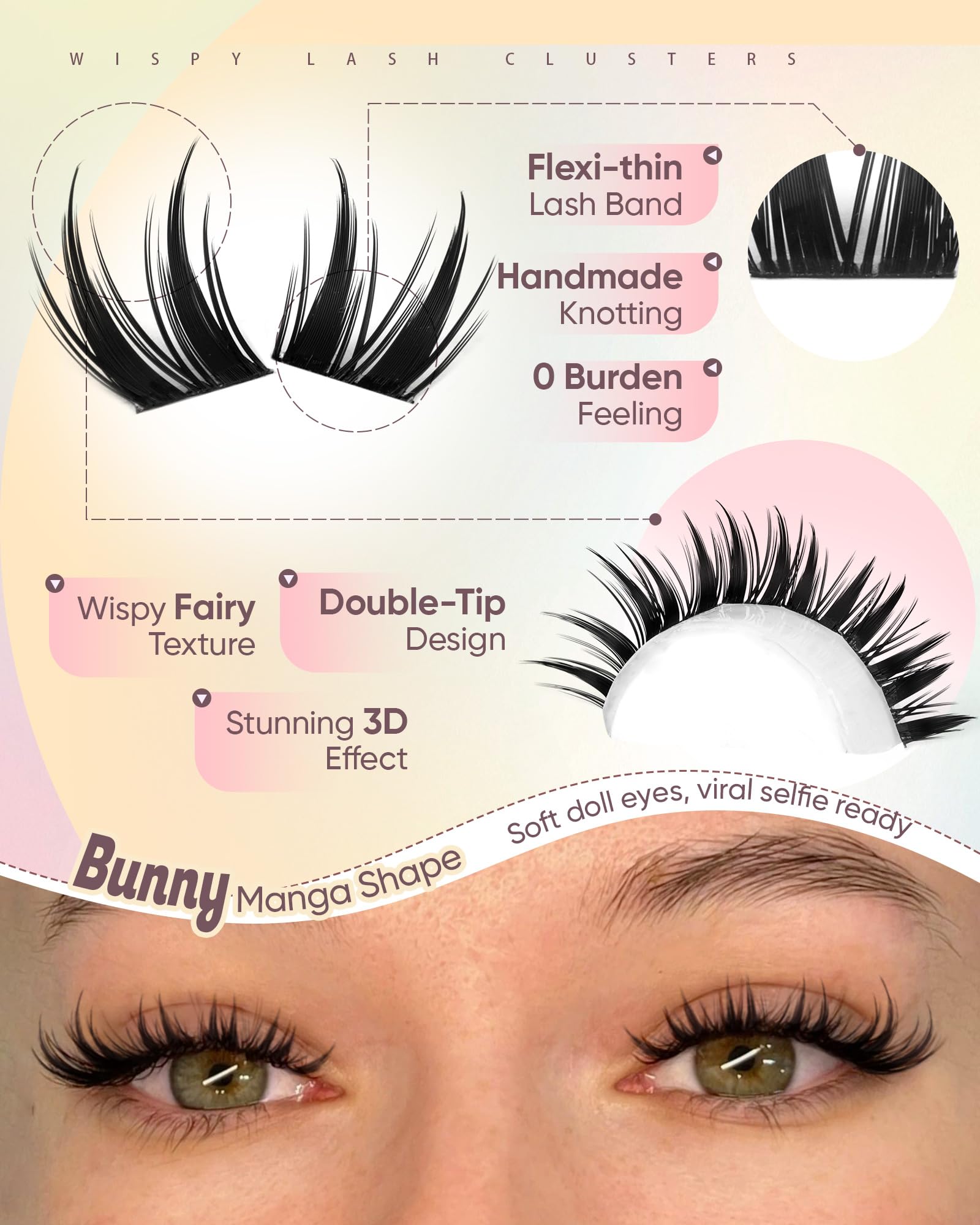 Zenotti vegan handmade lashes with an invisible band for comfortable wear