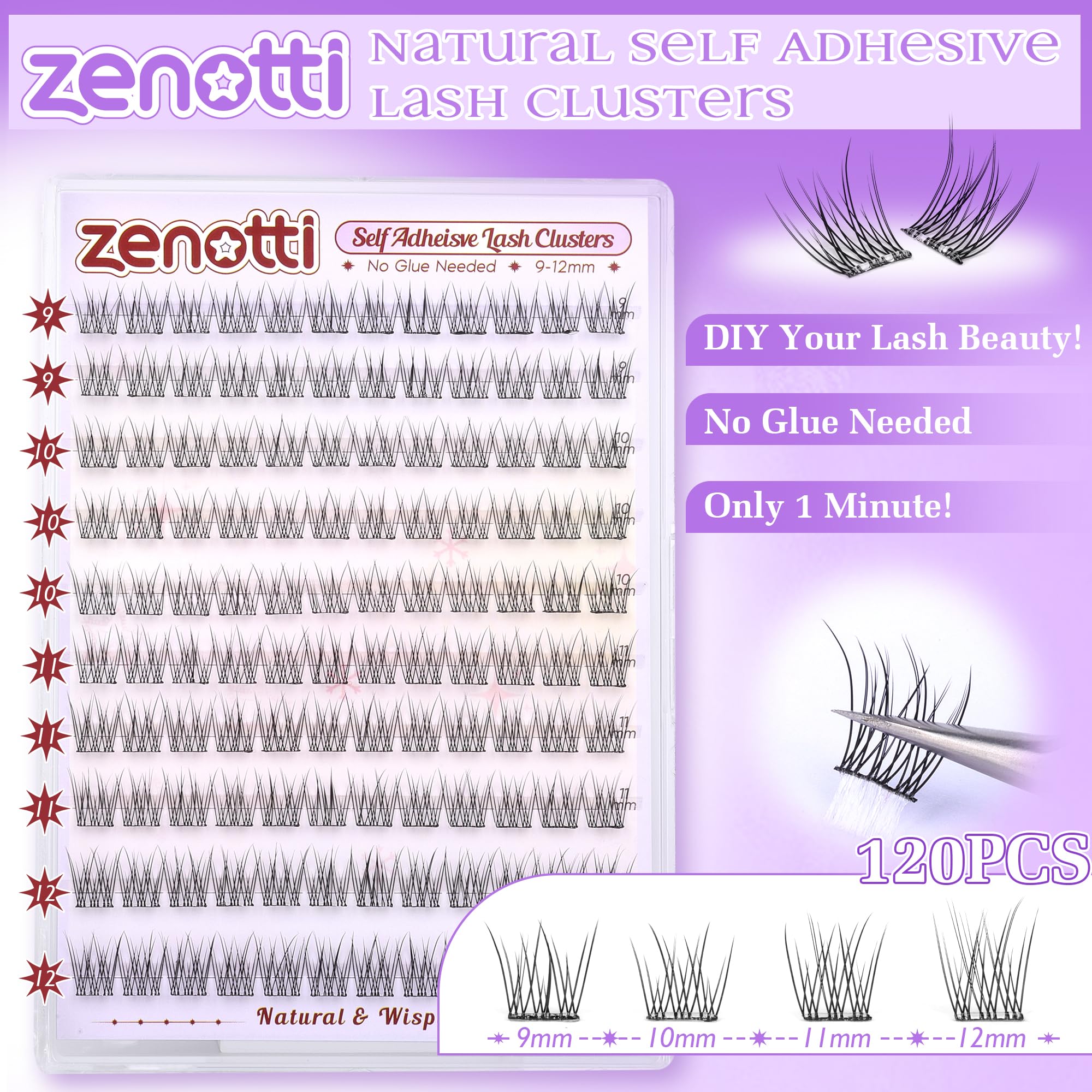 Zenotti wispy C-curly lashes highlight eye shape with lasting comfort.