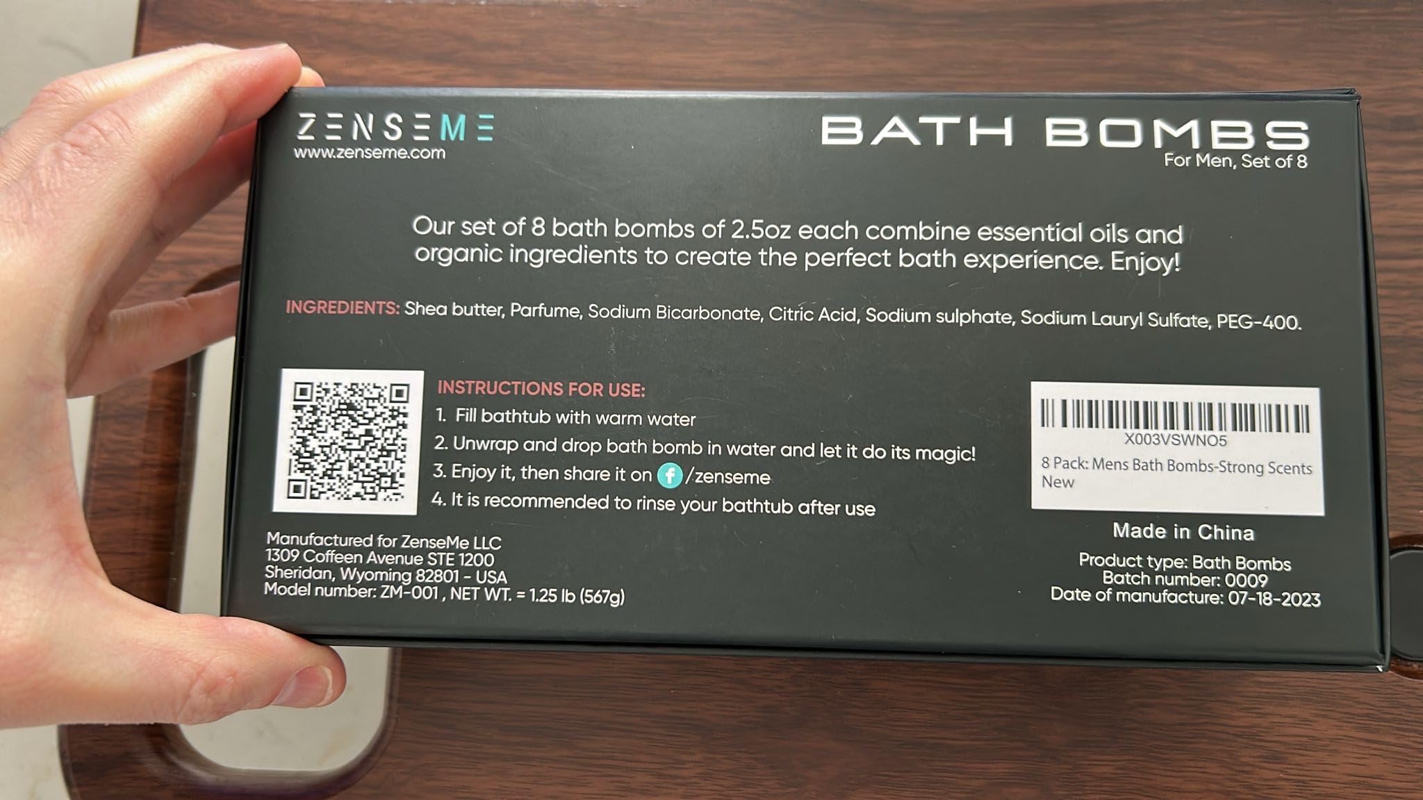 Dissolving action of ZenseMe bath bomb in warm water