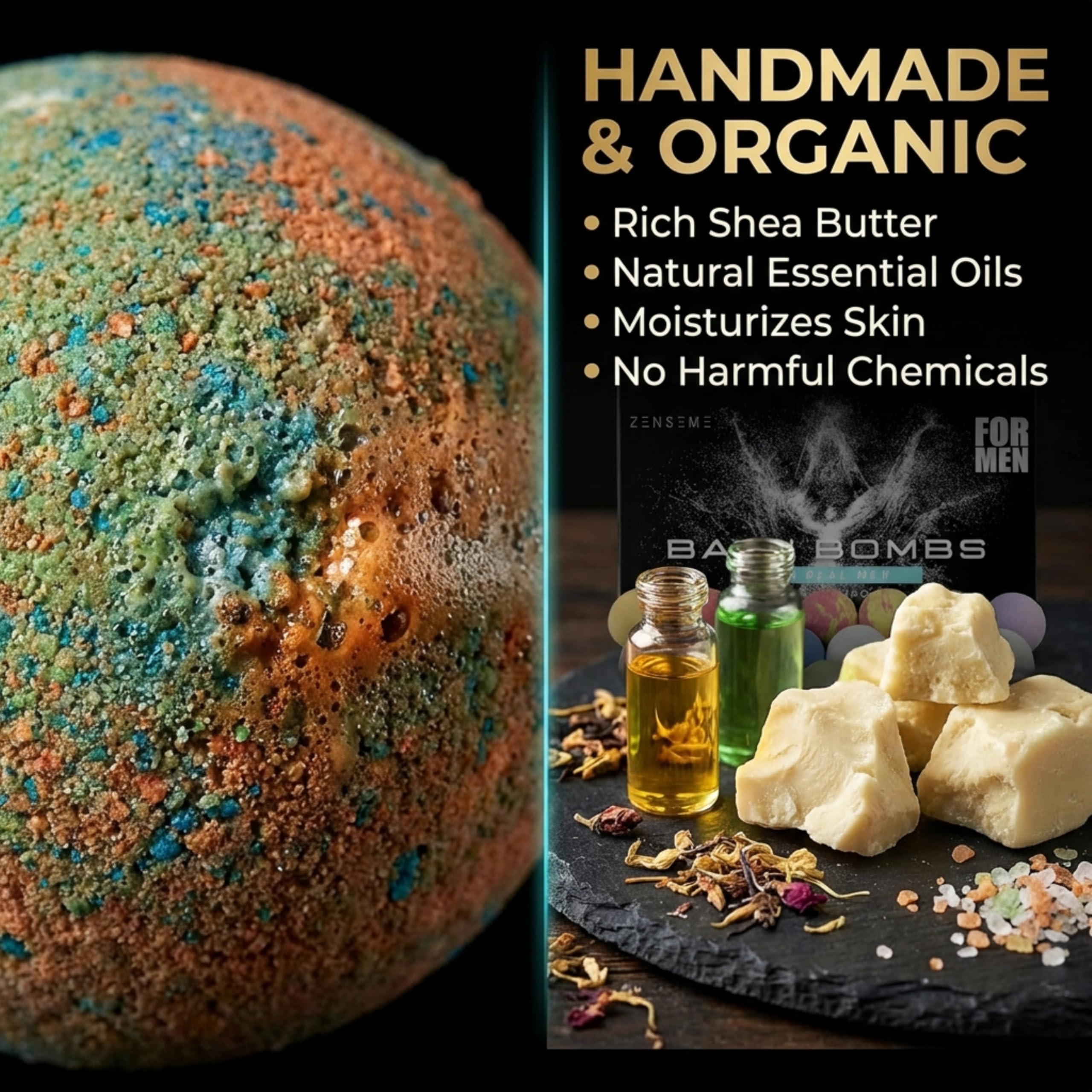 Bomb dissolving in tub with long-lasting fizz for a soothing soak