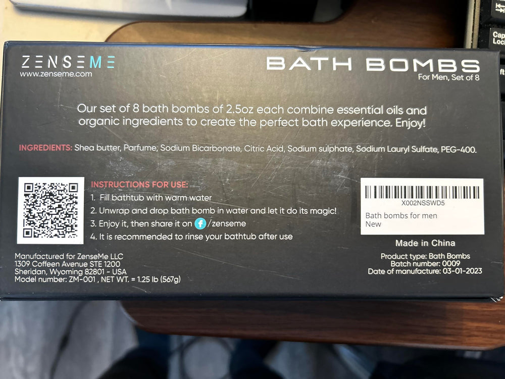 Bomba de baño ZenseMe aroma eucalipto vainilla, sensación relajante y suave