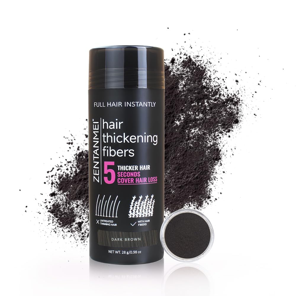 ZENTANMEI fibras capilares marrón oscuro: volumen inmediato para áreas delgadas.
