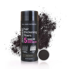 ZENTANMEI fibras capilares marrón oscuro: volumen inmediato para áreas delgadas.