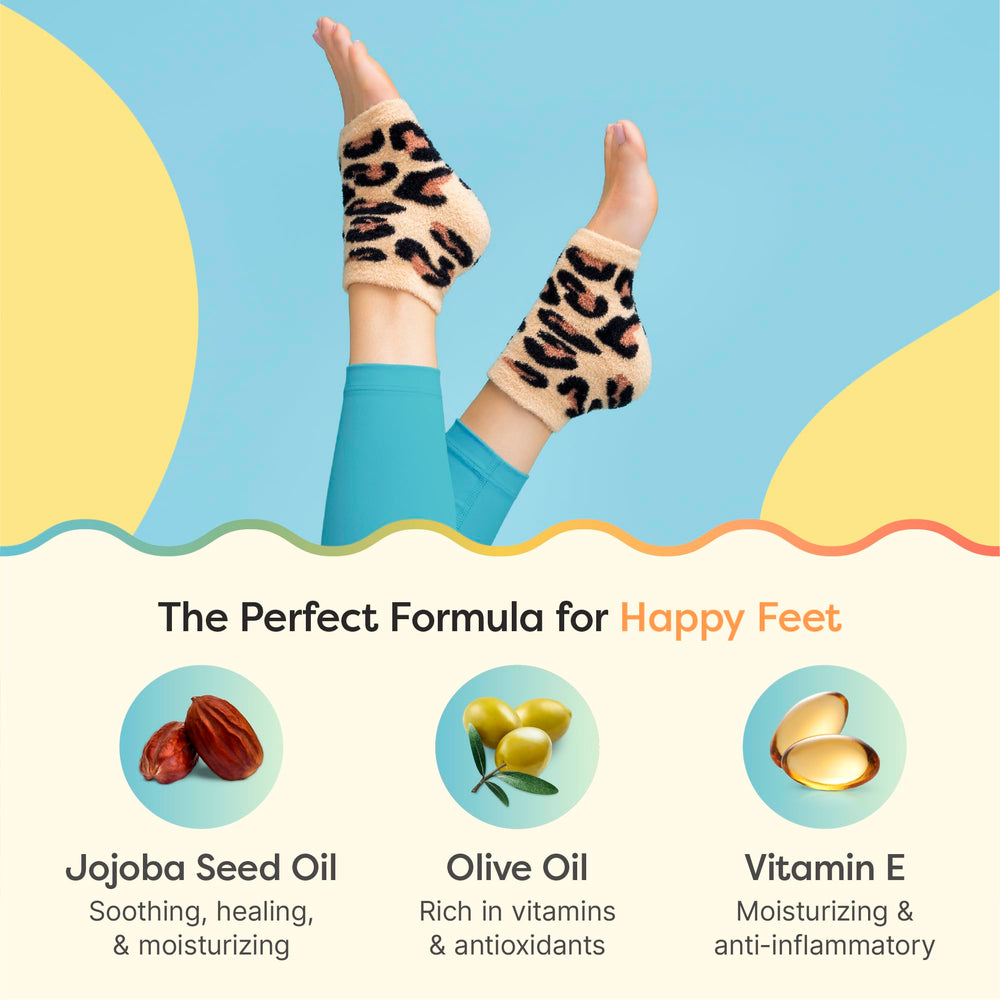 ZenToes interior infusionado con jojoba, oliva y vitamina E para cuidado de la piel.
