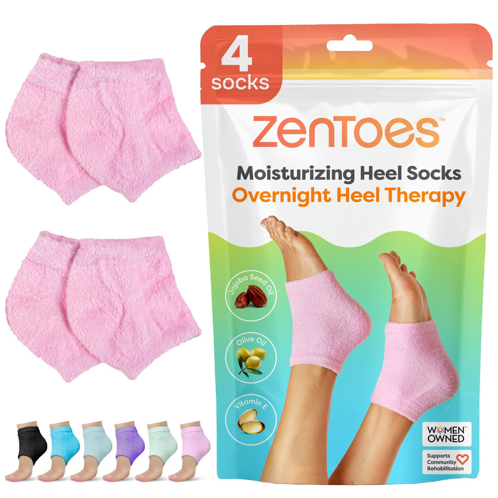 ZenToes calcetines hidratantes con dedo abierto para comodidad nocturna y suavidad.