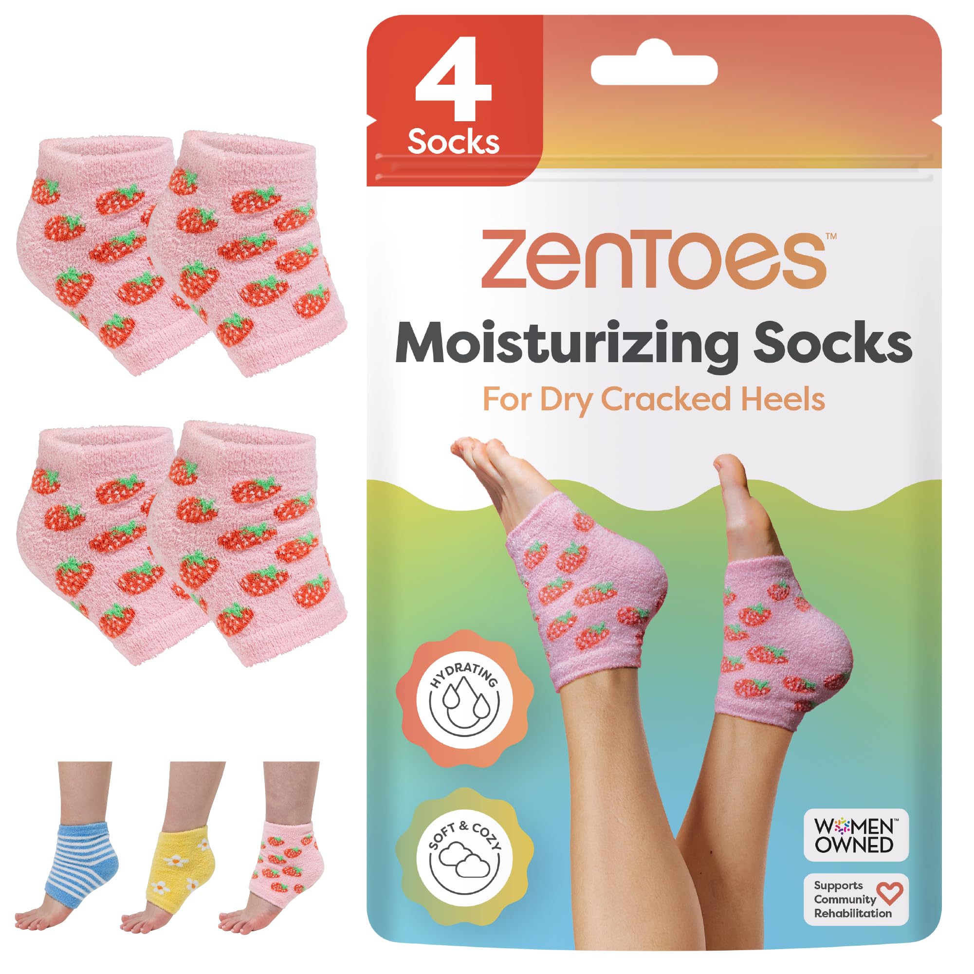 ZenToes calcetines hidratantes para pies, suavizan la piel durante la noche.