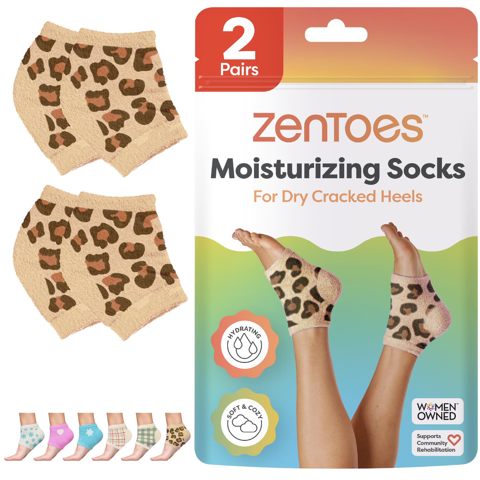 ZenToes calcetines hidratantes para talones secos, hidrata durante la noche.