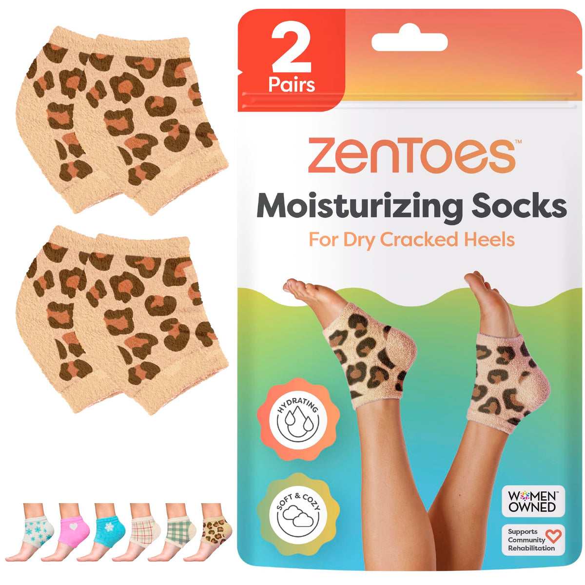 ZenToes calcetines hidratantes para talones secos, hidrata durante la noche.
