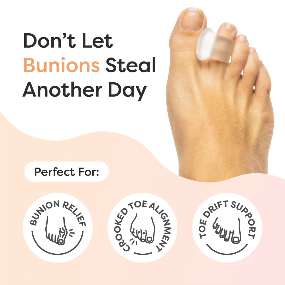 ZenToes Firm Gel Toe Separators promote big toe alignment in everyday activities.