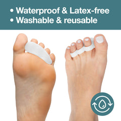 ZenToes soft support gel crests offer light correction for the three middle toes.