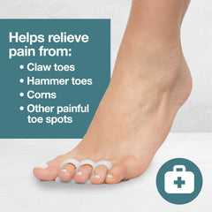 ZenToes Hammer Toe Corrector toe loops keep the gel pad securely in place under socks.