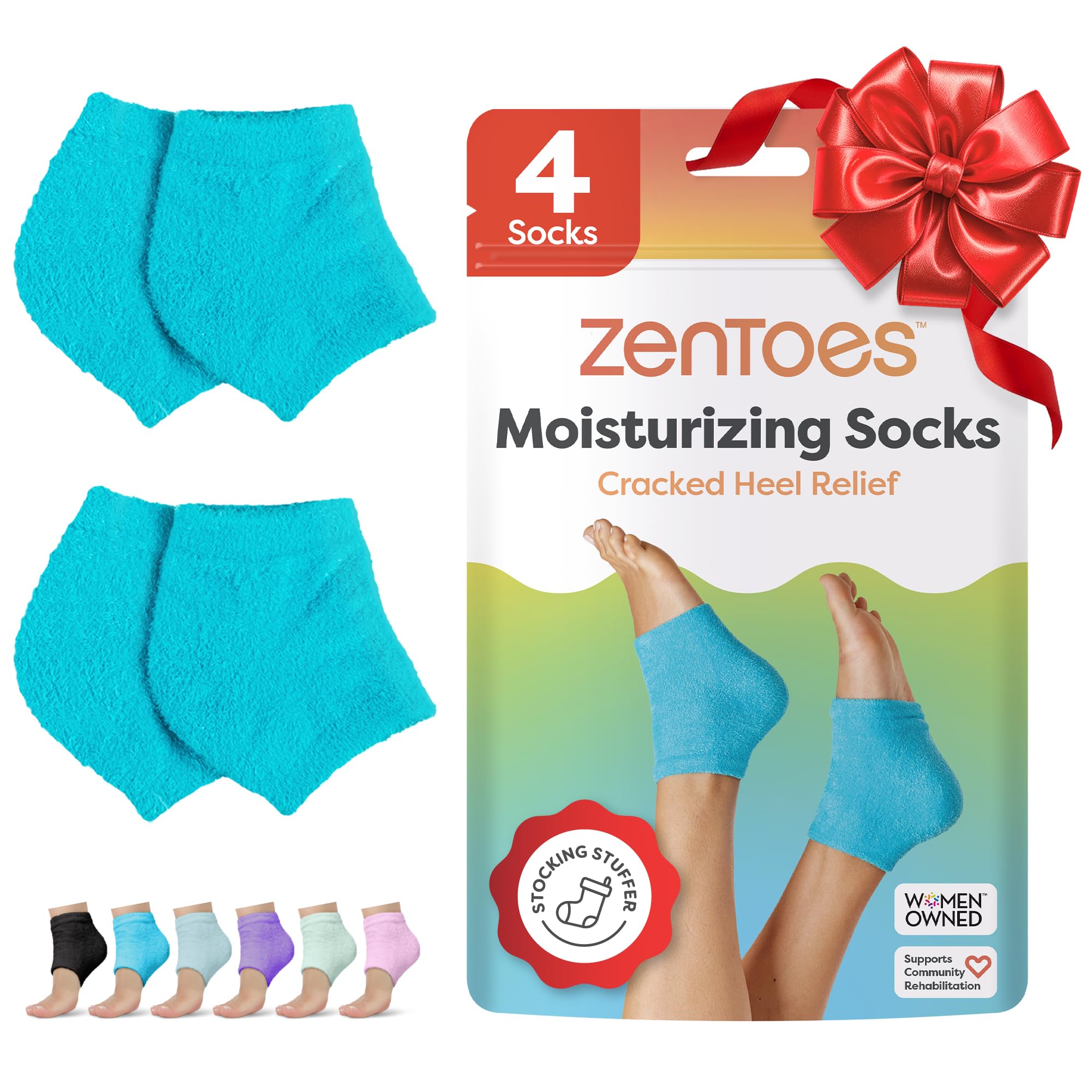 ZenToes medias hidratantes para talones, suavizan la piel seca durante la noche.