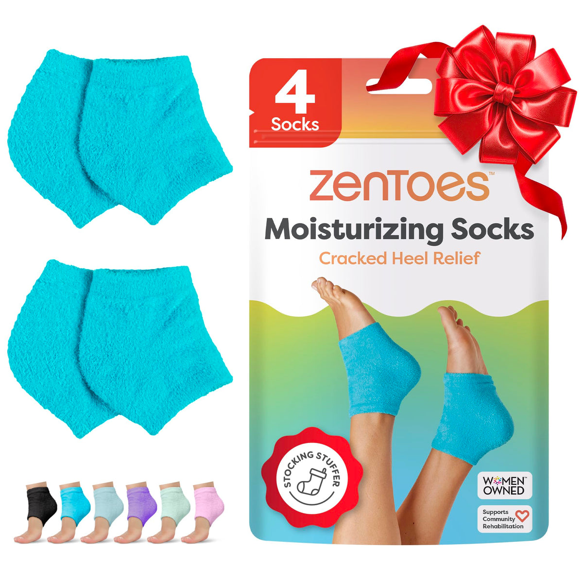 ZenToes medias hidratantes para talones, suavizan la piel seca durante la noche.