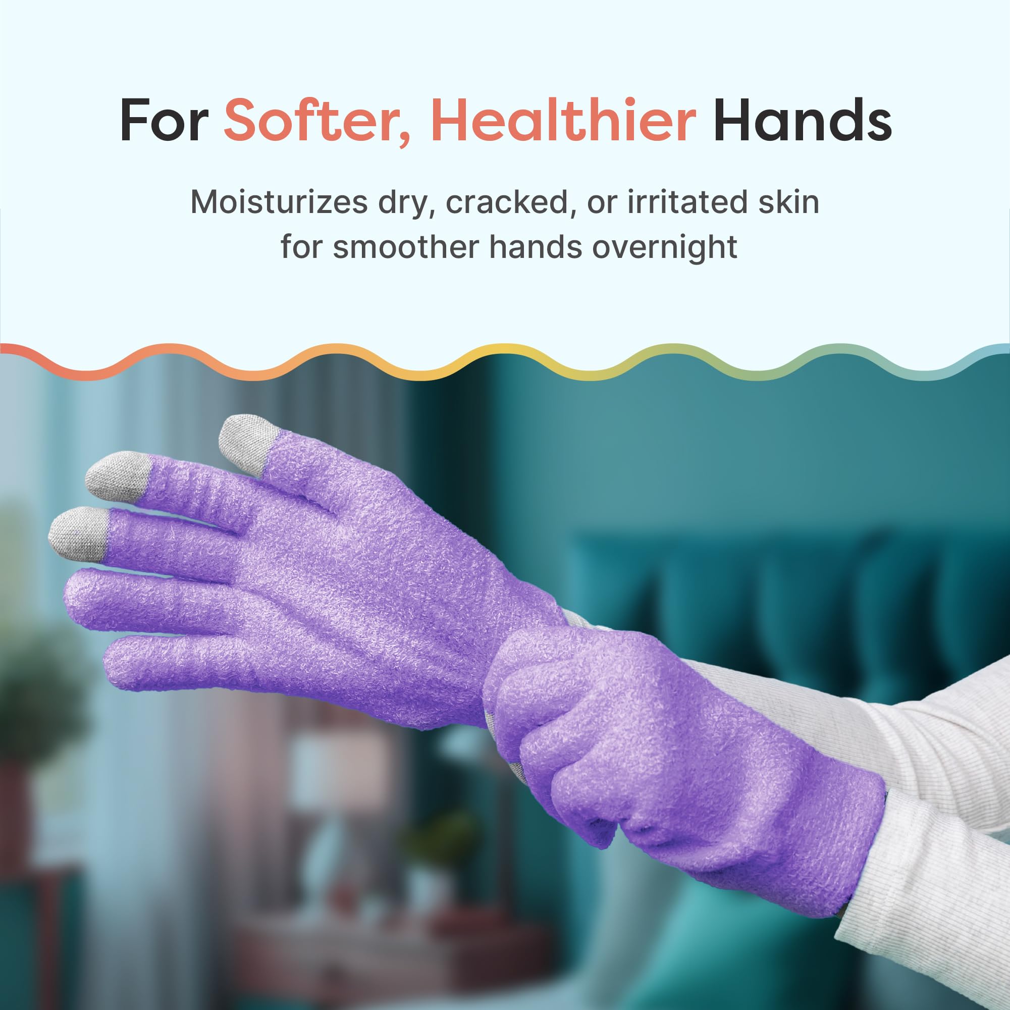 ZenToes Moisturizing Gloves gel lining close-up with vitamin E infusion