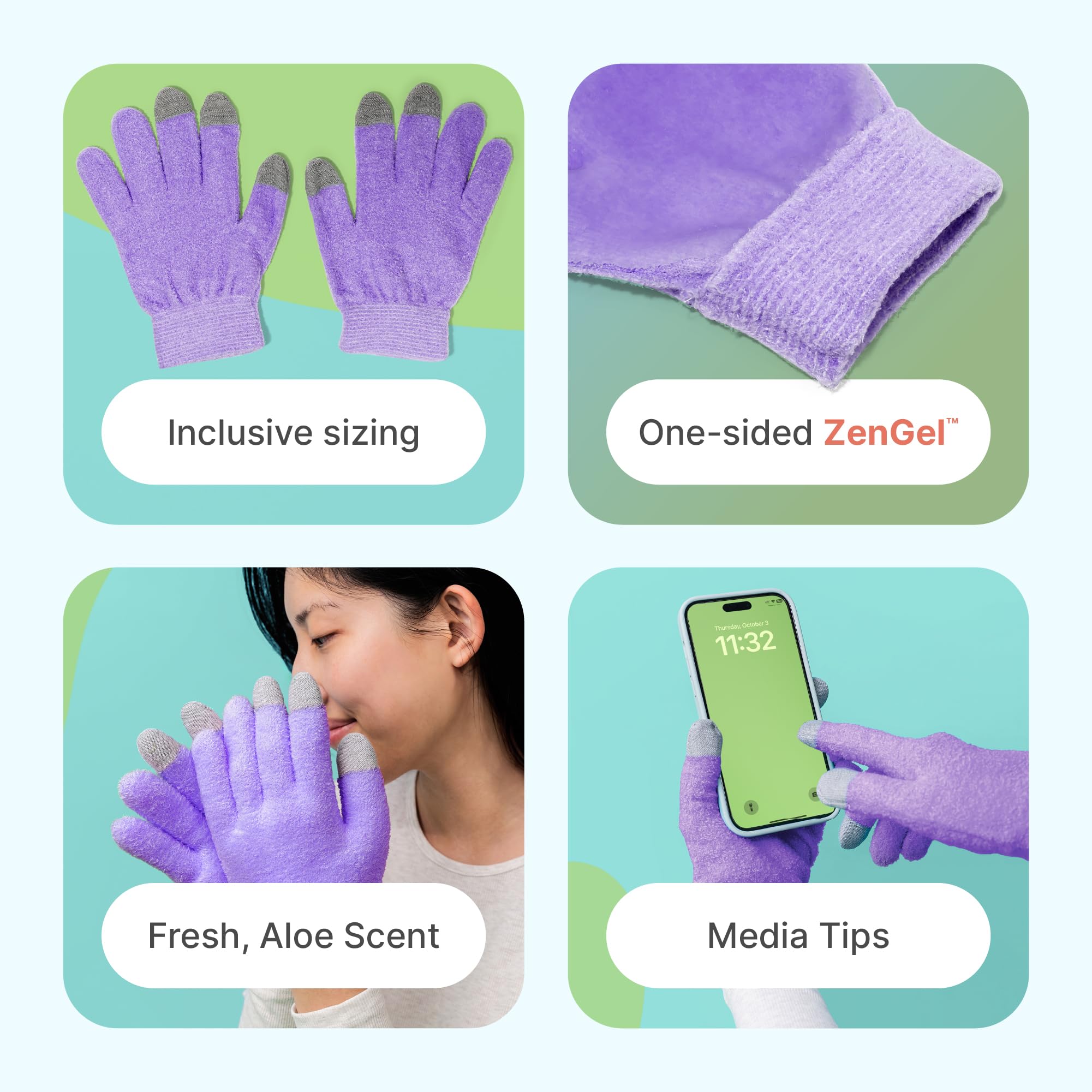 ZenToes Moisturizing Gloves vitamin E and oils provide nourishment for skin