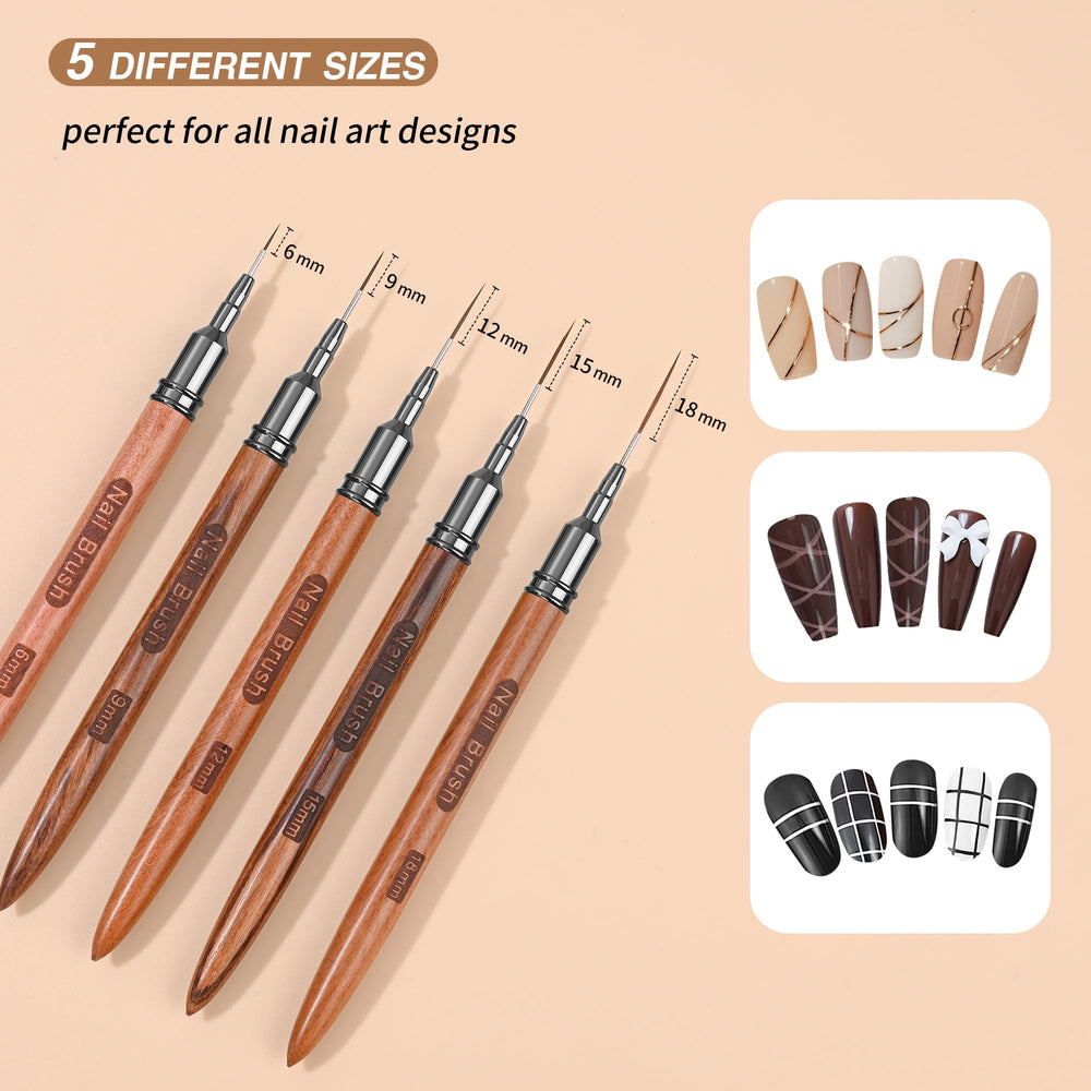 ZEOHBETY 9mm liner brush for smooth curves and steady patterns.