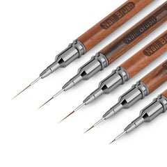ZEOHBETY wooden nail art brushes pack for versatile liner detailing and design.