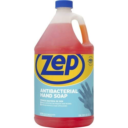 Jabón antimicrobiano Zep en botella grande, ideal para uso frecuente sin resecar la piel
