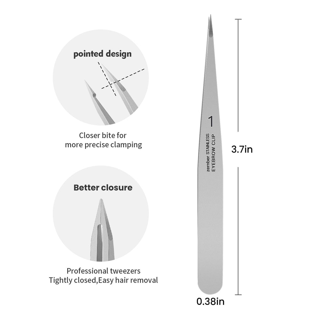 ZERNBER pointed tweezers stored in case stay protected and travel-ready.