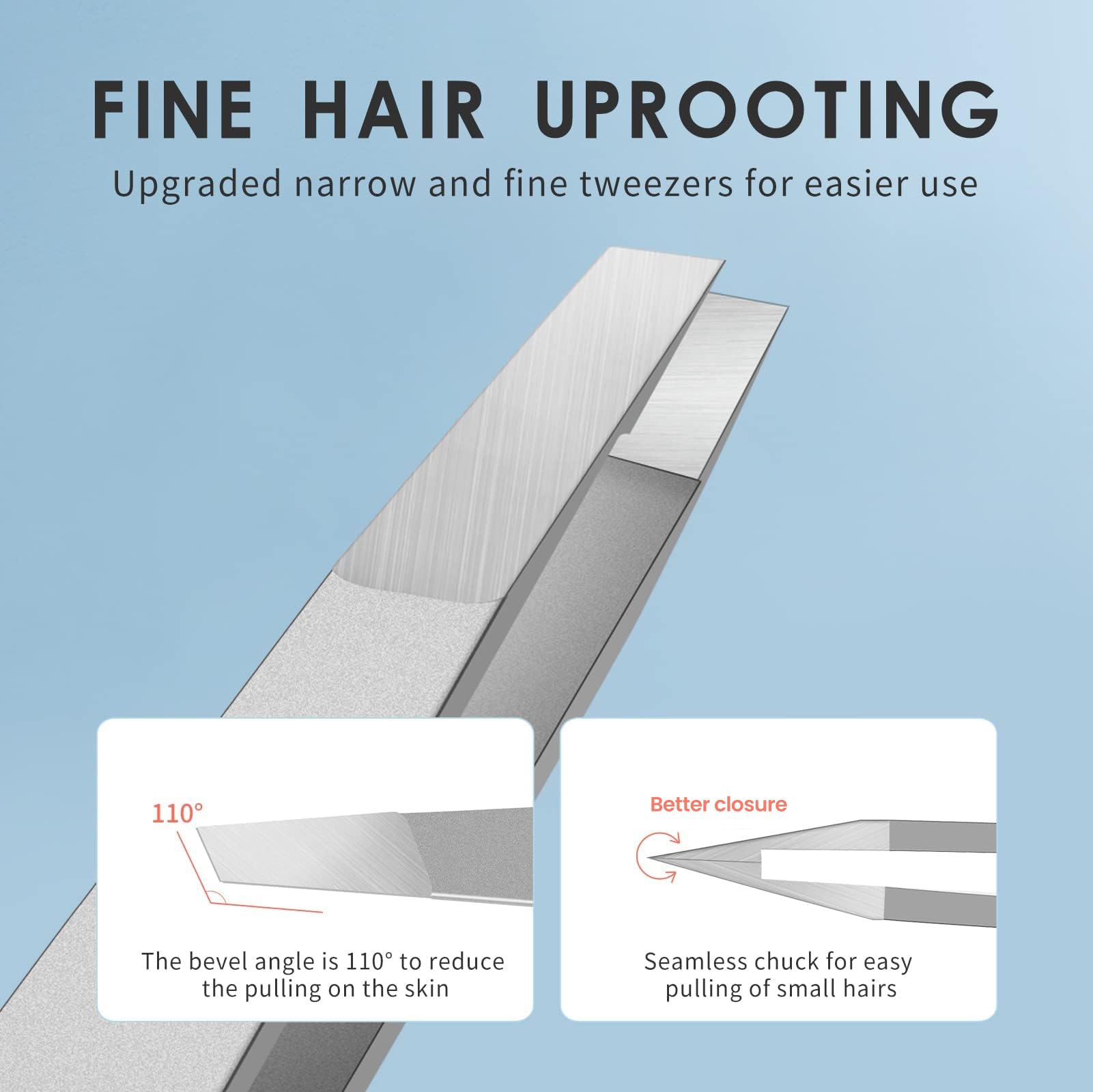 ZERNBER two-tweezers set with different tips for versatility
