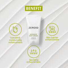 ZEROID Defensamide Zinc Gluconate ingredient swatch emphasizes soothing relief potential.