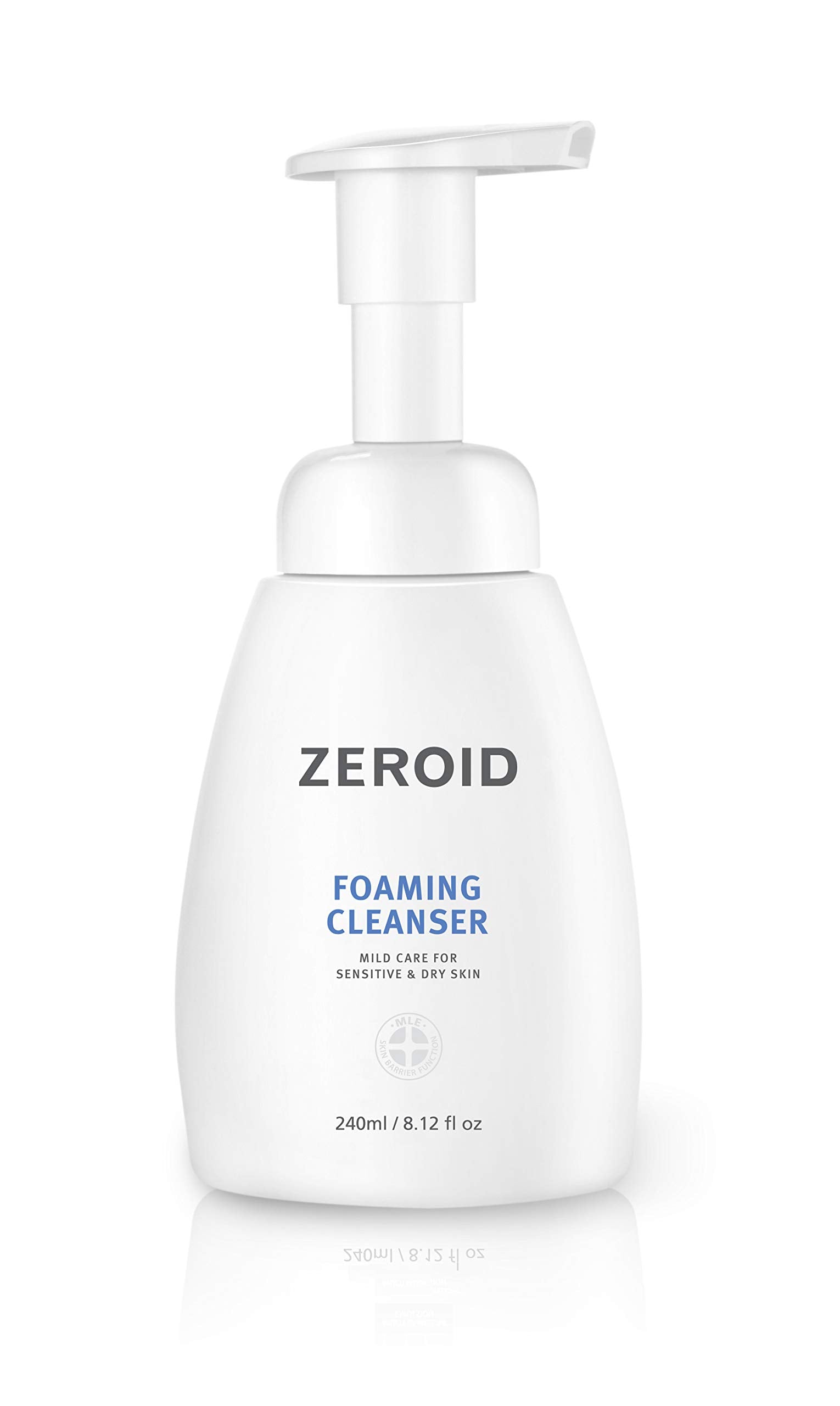 ZEROID limpiador espumoso para rostro, limpieza suave y eficaz.