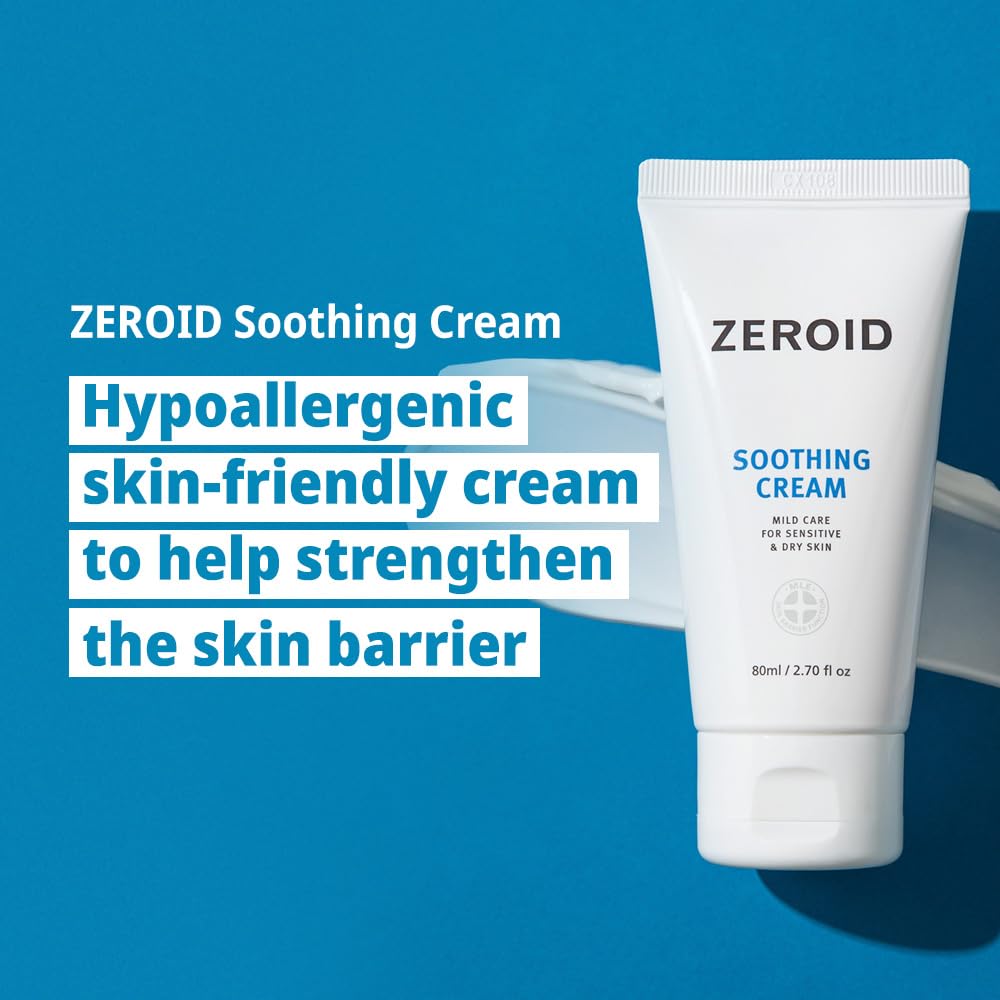 ZeroID Soothing Cream application scene, barrier-supporting moisturizer in use.