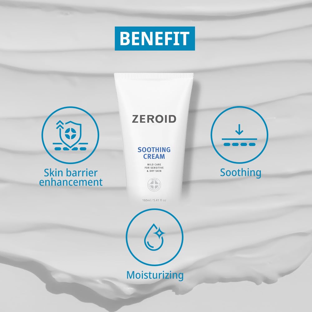 ZeroID Soothing Cream tube close-up, clean formula free of additives.
