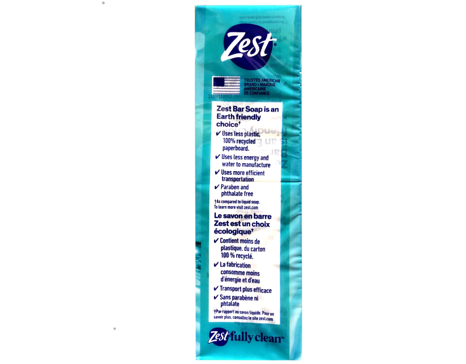 Zest Aqua Bar para ducha rápida, piel limpia y aroma.