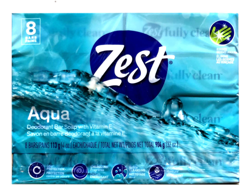 Zest Aqua Bar con espuma cremosa para manos suaves.
