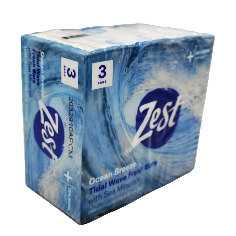 Zest Brisa Mar jabon en barra empaque trasero presentación familiar