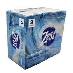 Zest Brisa Mar jabon en barra empaque trasero presentación familiar
