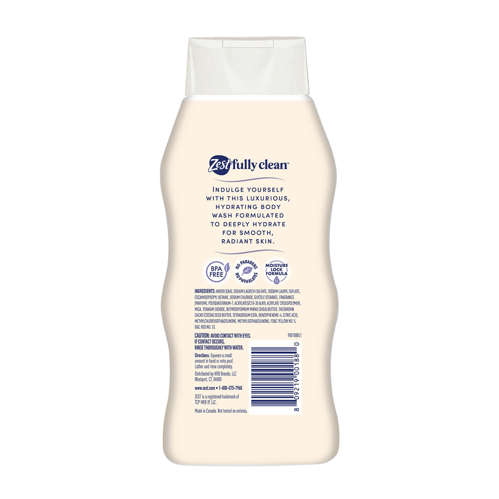 Zest gel de ducha con espuma cremosa para una limpieza suave y revitalizante.