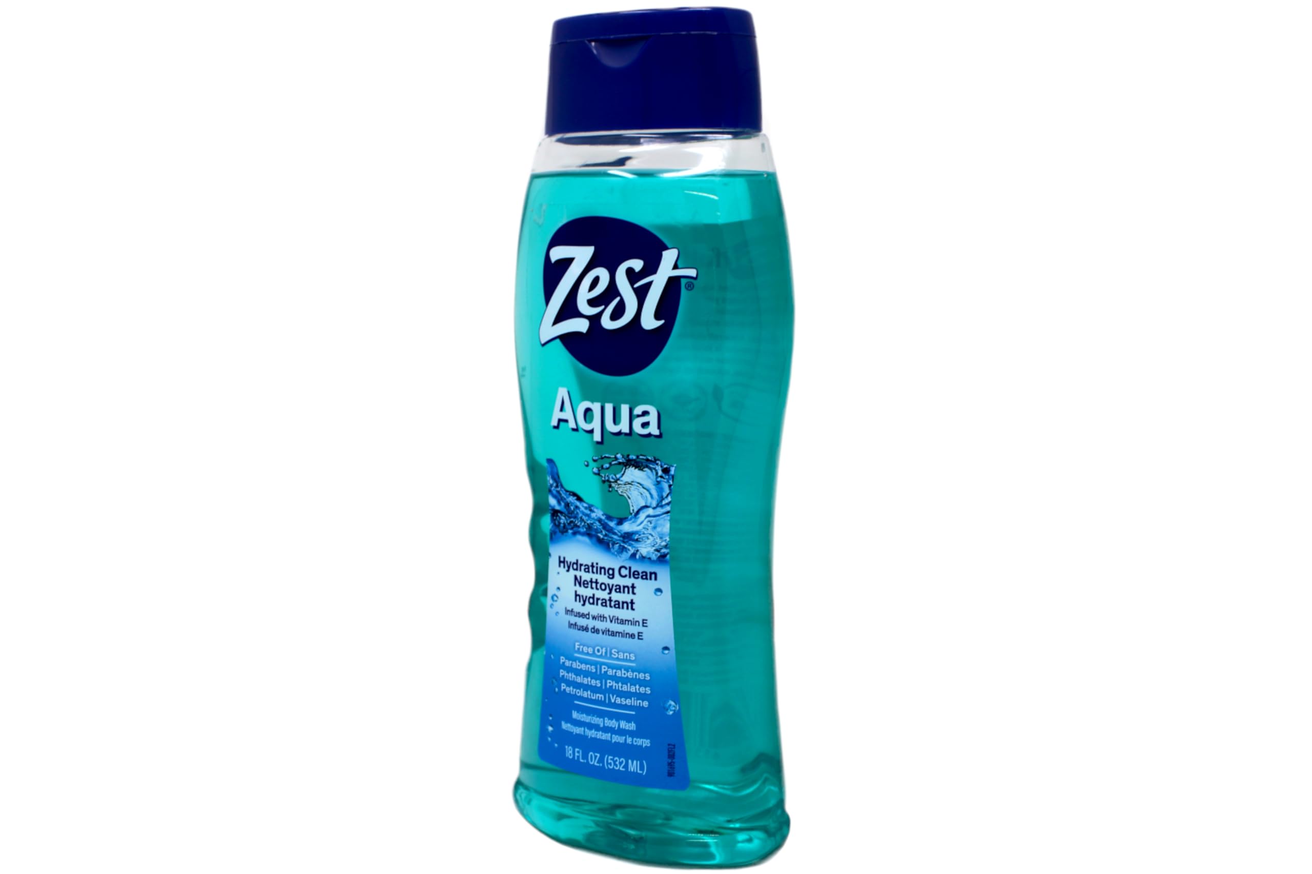 Zest Hydrating Body Wash Aqua close-up foam demonstrates rich lather.