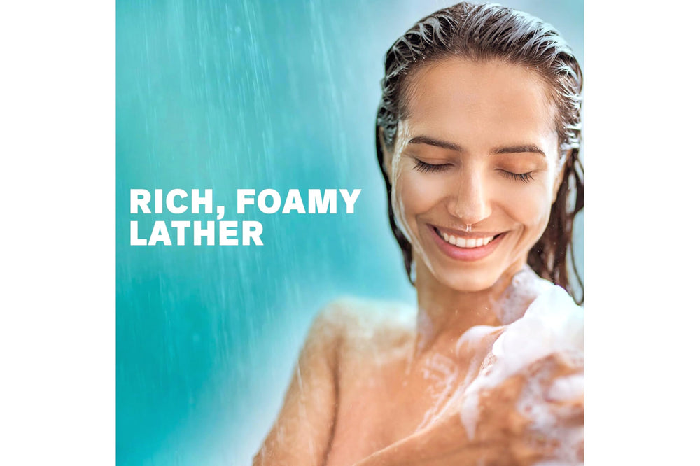 Zest Hydrating Body Wash Aqua six-pack packaging signals value and care.