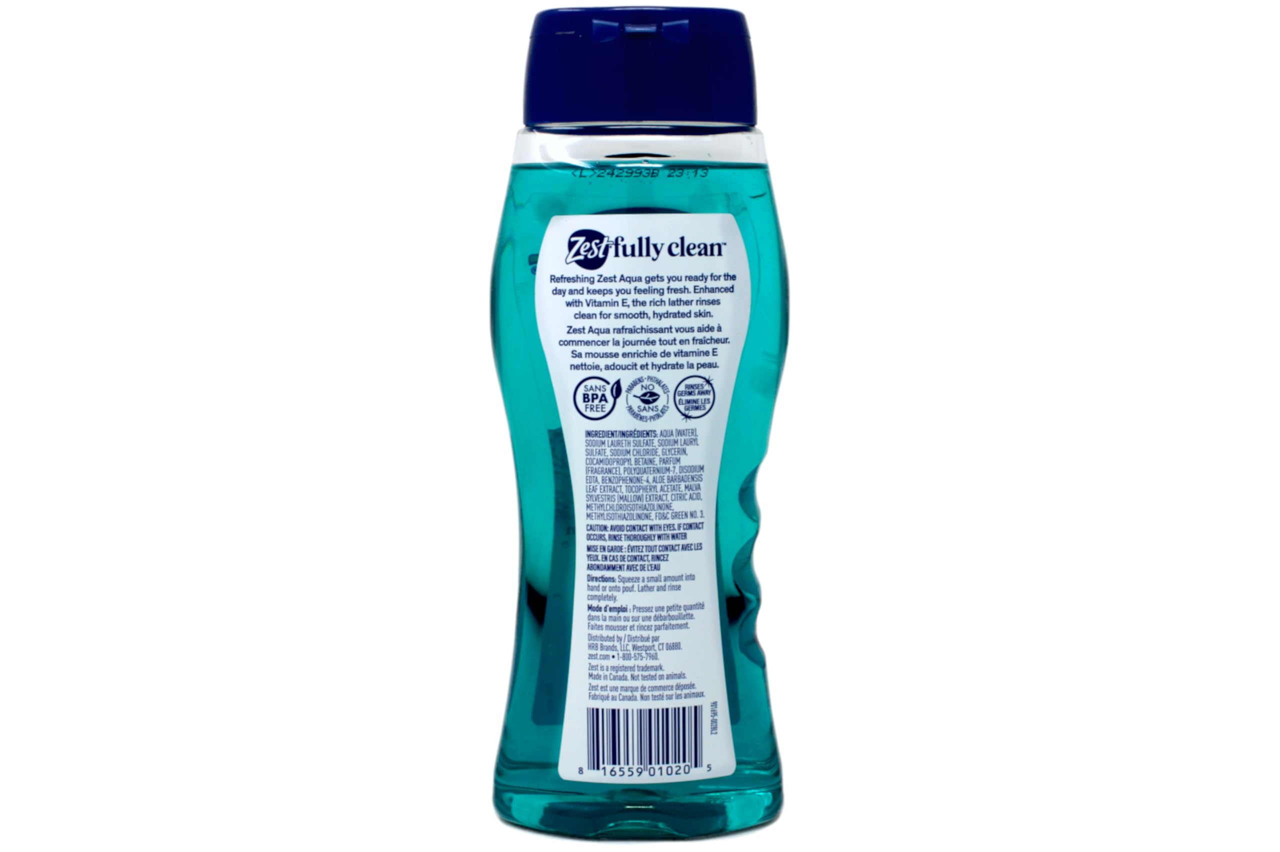 Zest Hydrating Body Wash Aqua scene of shower for a refreshing cleanse.