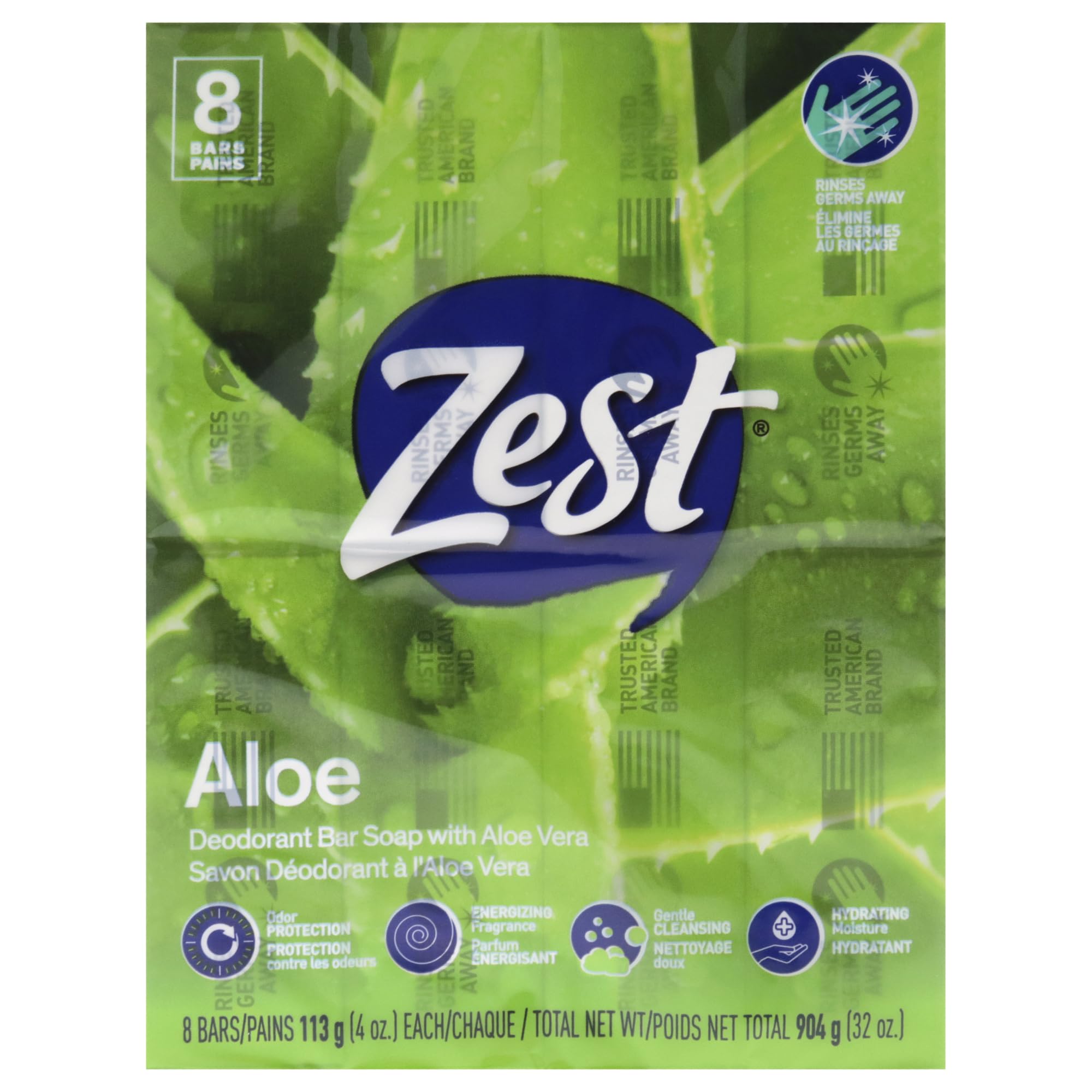Jabón Zest de Aloe Fresco: espuma suave para piel limpia.